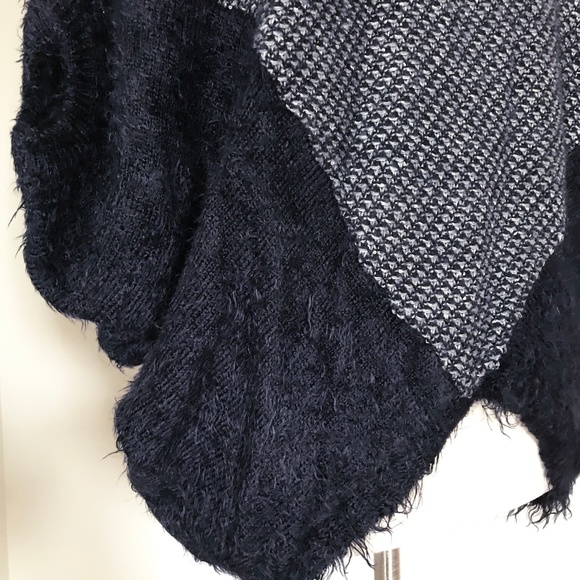 ANTHROPOLOGIE Pewter Poncho, black/grey, XS/S - Picture 5 of 7